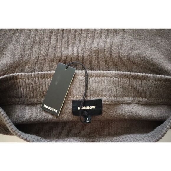 Monrow x Revolve HS0040 Women's Sz S Brown Rib Cashmere Sweater Mini Skirt - Picture 3 of 6